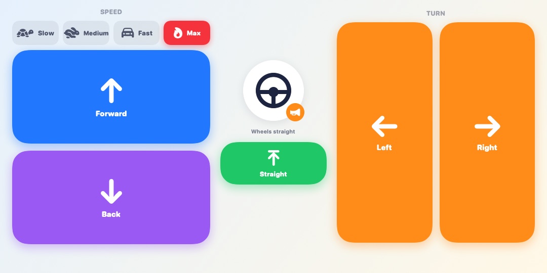 Easy Drive: big Forward, Back, Left and Right buttons